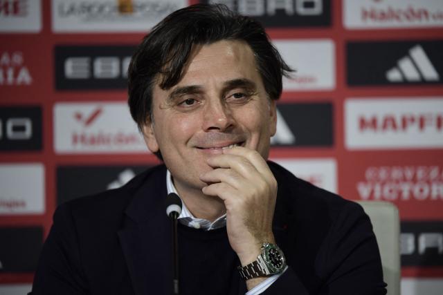 Turkey's coach Vincenzo Montella attends a press conference ahead of the 2026 World Cup qualifiers Europe zone Group E football match between Spain and Turkey, at the Cartuja Stadium in Seville on November 17, 2025.  (Photo by CRISTINA QUICLER / AFP)