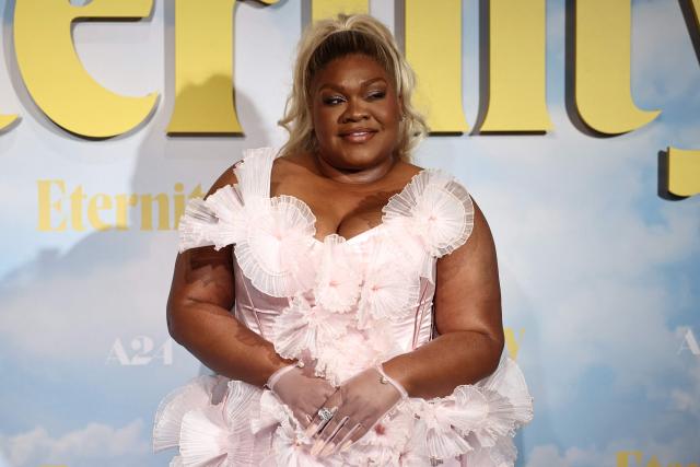 US actor Da'Vine Joy Randolph poses on the red carpet on arrival for the UK Premiere of "Eternity" at The Cinema in the Power Station in London on November 17, 2025. (Photo by HENRY NICHOLLS / AFP)