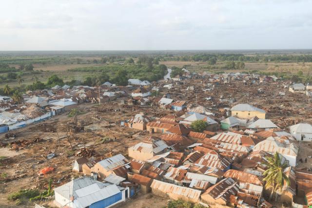 An aerial view of a village that was allegedly destroyed by retreating insurgents at Awdheegle, one of several towns recently liberated from the Al-Qaeda-linked militants, Al-Shabaab, by the SNA in Somalia's lower-Shabelle region on November 11, 2025. Somalia has been fighting Al-Shabaab since mid-2000s, and settlements like Awdheegle, Sabiid and Canole have changed hands multiple times.
In 2022 and 2023, the national army made significant progress, capturing some 200 towns and villages from Al-Shabaab.
But Al-Shabaab launched a new offensive early this year, retaking some 90 percent of that territory -- including three critical bridges along the Shabelle River vital for access to the capital.
The army is pushing back, but must do so just as international assistance is faltering. (Photo by Tony KARUMBA / AFP)