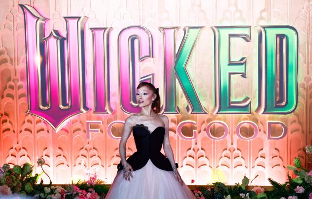 US singer-songwriter Ariana Grande attends the premiere of "Wicked: For Good" at Lincoln Center for the Performing Arts in New York on November 17, 2025. (Photo by kena betancur / AFP)