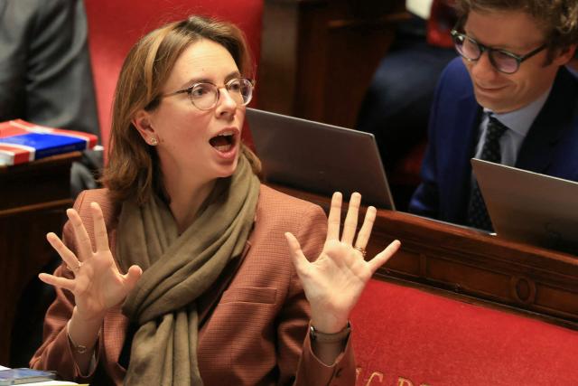 France's Public Accounts Minister Amelie de Montchalin gestures as she attends a debate session on the second part of the draft budget law for 2026 at the Assemblee Nationale (French Assembly), France's Parliament lower house in Paris, on November 18, 2025. (Photo by Alain JOCARD / AFP)