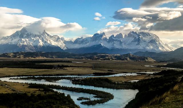 (FILES) View of Torres del Paine National Park in Magallanes southern region of Chile on April 16, 2019. Two Mexicans died and seven people went missing after a blizzard hit the Patagonian Torres del Paine nature reserve, Chile's most visited foreign tourist spot, authorities said on November 18, 2025. (Photo by Ana FERNANDEZ / AFP)