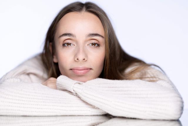 French-Italian mezzo-soprano Lea Desandre poses during a photo session in Paris, on November 17, 2025. (Photo by JOEL SAGET / AFP)