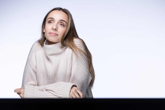 French-Italian mezzo-soprano Lea Desandre poses during a photo session in Paris, on November 17, 2025. (Photo by JOEL SAGET / AFP)