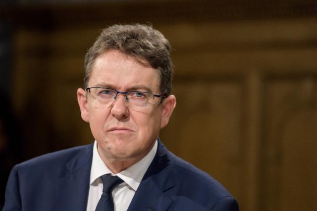 (FILES) Swiss People's Party (SVP) President Albert Rosti attends a TV debate during the general election on October 20, 2019 in Switzerland's capital Bern. Swiss Transport Minister Albert Rosti will represent Switzerland in attendance of the COP30 in Belem. COP30 host Brazil released a draft pact on Tuesday, hoping to get nations to agree on the most contentious points as soon as Wednesday, two days before the conference is scheduled to end in the Amazonian city. (Photo by Fabrice COFFRINI / AFP)