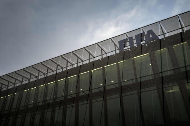 This photograph shows the building of the FIFA's Home of Football during the 2026 FIFA World Cup European Play-Off draw in Zurich on November 20, 2025. (Photo by Fabrice COFFRINI / AFP)