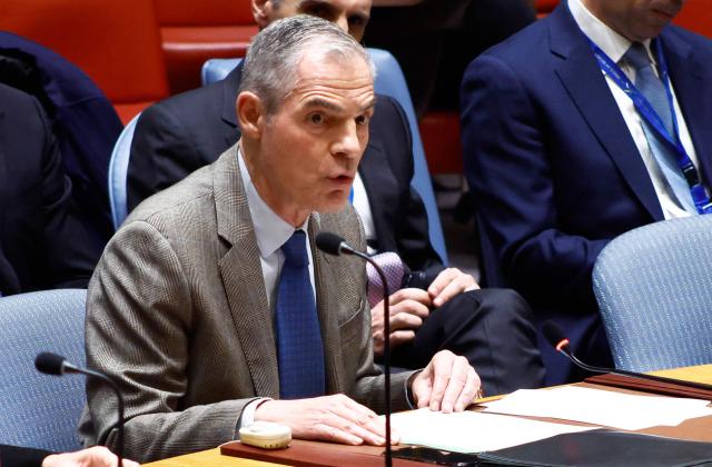 French Ambassador to the United Nations Laurent Bili speaks during a UN Security Council meeting on Ukraine at the UN Headquarters in New York City, November 20, 2025. (Photo by kena betancur / AFP)