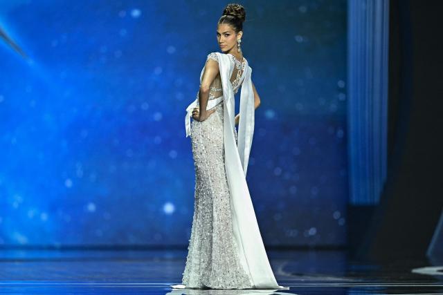 Miss Cuba Lina Luaces takes part in the final competition of the 2025 Miss Universe pageant in Nonthaburi, north of Bangkok, on November 21, 2025. (Photo by Lillian SUWANRUMPHA / AFP)