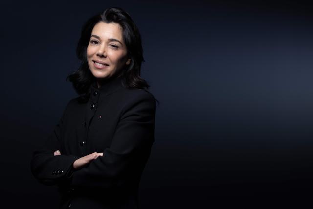 La France Insoumise - Nouveau Front Populaire's MP and candidate for the municipal elections in Paris Sophia Chikirou, poses during a photo session in Paris on November  21, 2025. (Photo by JOEL SAGET / AFP)