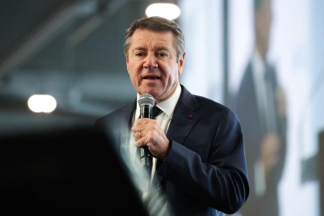 Vice-president for French right wing party Horizons and Nice's mayor Christian Estrosi delivers a speech during a meeting to launch his campaign for the 2026 French Municipal Elections, in Nice, southeastern France, on November 22, 2025. Estr (Photo by Valery HACHE / AFP)