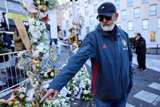 Ahmed Kessaci, father of Mehdi Kessaci, reacts before a march in tribute to his son and to protest against drug trafficking, in Marseille, southern France, on November 22, 2025. Mehdi Kessaci, the 22-year-old younger brother of ecologist and anti-drug activist Amine Kessaci, who wanted to become a police officer, was shot dead near a concert hall by two people on a motorbike, on November 13. More than a week after this tragedy, Mehdi Kessaci's family is calling for a gathering at the roundabout where he was murdered by two men on a motorbike under the slogan: "Justice for Mehdi, 20, who died for nothing". Other initiatives are planned in some 25 towns and cities. (Photo by CLEMENT MAHOUDEAU / AFP)
