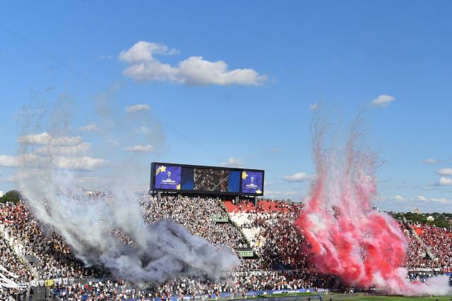 General view before the start of the Copa Sudamericana final football match between Argentina's Lanus and Brazil's Atletico Mineiro at the Defensores del Chaco stadium in Asuncion on November 22, 2025. (Photo by JOSE BOGADO / AFP)