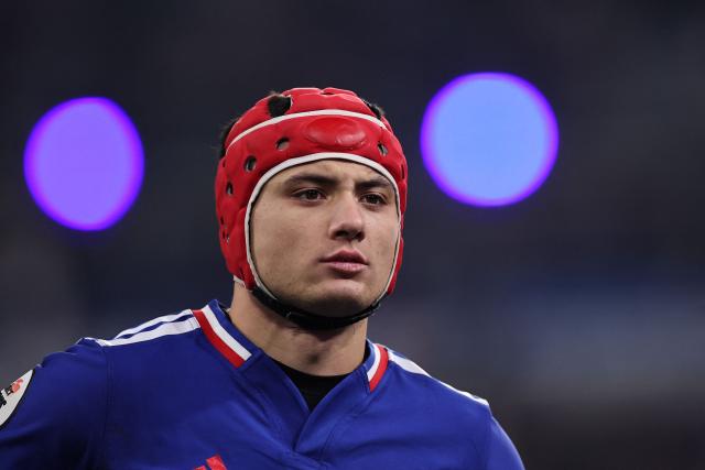 France's wing #11 Louis Bielle-Biarrey looks on after winning the Autumn Nations Series international rugby union test match between France and Australia at the Stade de France in Saint-Denis, north of Paris, on November 22, 2025. (Photo by Anne-Christine POUJOULAT / AFP)