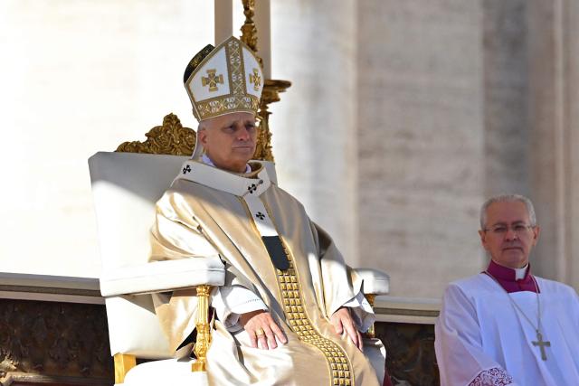 Pope Leo XIV leads the mass of Jubilee of Choirs and Choral Society at St Peter's Square in The Vatican on November 23, 2025. (Photo by Andreas SOLARO / AFP)