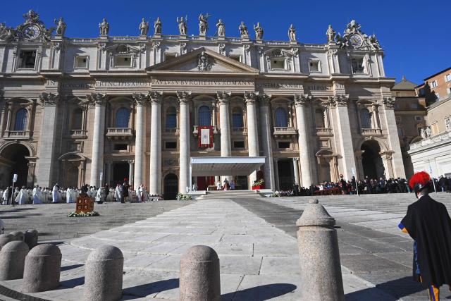General view taken during the mass of Jubilee of Choirs and Choral Society at St Peter's Square in The Vatican on November 23, 2025. (Photo by Andreas SOLARO / AFP)