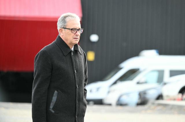 Josep Pujol, son of former Catalan regional president Jordi Pujol arrives for his trial before the National court, in San Fernando de Henares, east of Madrid,  on November 24, 2025. The trial of former Catalan regional president Jordi Pujol and his seven children for alleged money laundering and illicit association begins on November 24, 2025, eleven years after the historical nationalist leader confessed to hiding funds abroad. (Photo by Javier SORIANO / AFP)