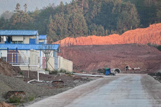 A view of the under-construction Rare Earth Industrial Park is seen in Anyuan county, Ganzhou, in eastern China's Jiangxi province on November 21, 2025. (Photo by Hector RETAMAL / AFP)
