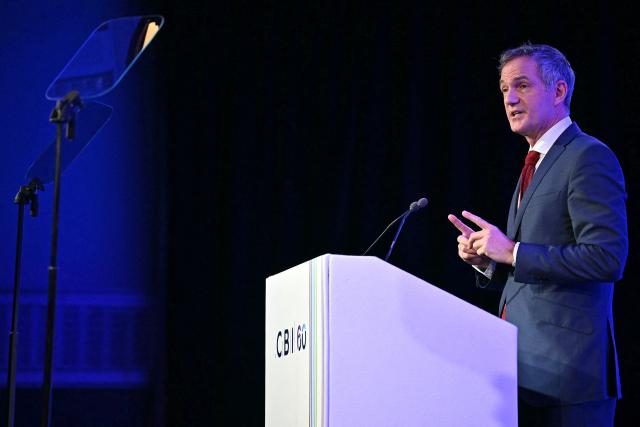 Britain's Business Secretary Peter Kyle speaks during the Confederation of British Industry (CBI) annual conference, in London, on November 24, 2025. (Photo by Ben STANSALL / AFP)