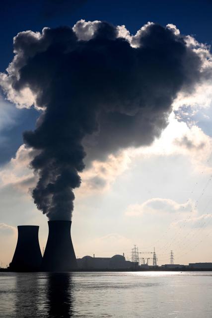 A photograph taken on November 21, 2025 shows the nuclear plant of Doel, in Antwerp. (Photo by Nicolas TUCAT / AFP)