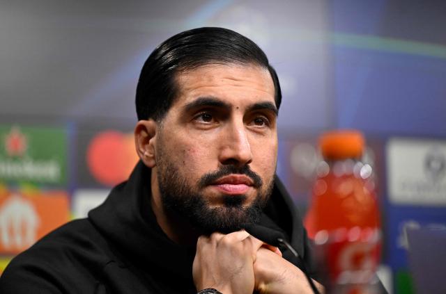 Dortmund's German midfielder #23 Emre Can attends a press conference in Dortmund, western Germany on November 24, 2025, on the eve of the UEFA Champions League, league phase - Day 5 football match, Borussia Dortmund v Villarreal CF. (Photo by Ina FASSBENDER / AFP)