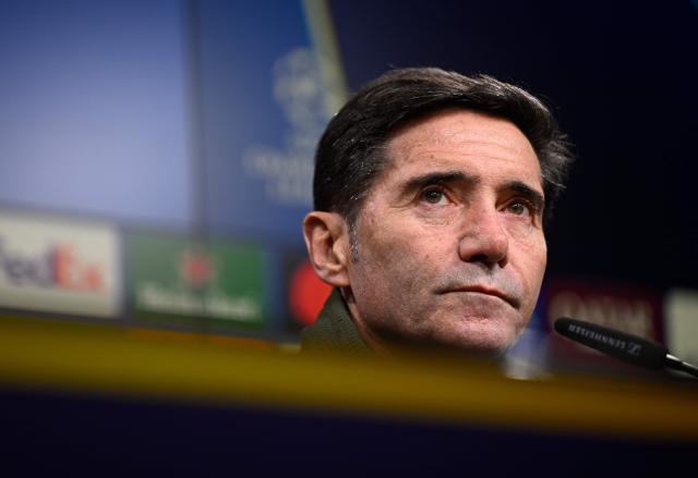 Villarreal's Spanish coach Marcelino Garcia Toral attends a news conference in Dortmund, western Germany on November 24, 2025, on the eve of the UEFA Champions League, league phase - Day 5 football match, Borussia Dortmund v Villarreal CF. (Photo by Ina FASSBENDER / AFP)