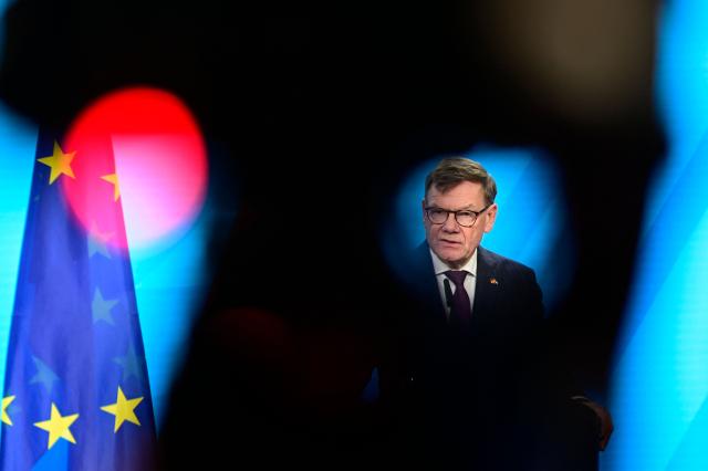 TOPSHOT - German Foreign Minister Johann Wadephul delivers a joint press conference with his Jordanian counterpart on November 25, 2025 at the Foreign Ministry office in Berlin, Germany. (Photo by Odd ANDERSEN / AFP)