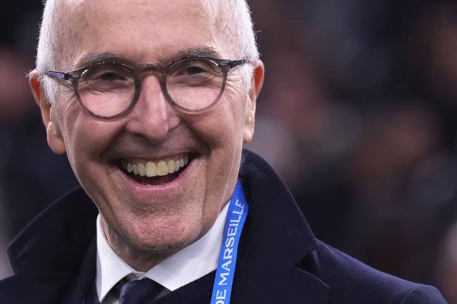 Marseille's US owner Frank McCourt looks on prior to the  UEFA Champions League, league phase - matchday 5, football match between Olympique de Marseille (OM) and Newcastle United FC at the Velodrome Stadium in Marseille, southeastern France, on November 25, 2025. (Photo by Alex MARTIN / AFP)