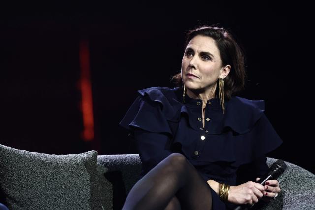Rassemblement National's MP Laure Lavalette looks on during "Face a vous - Les grands enjeux de demain" (Face to face with you - The major challenges of tomorrow) debate show hosted by French weekly newspaper Le Journal du Dimanche (JDD) at the Le Dome de Paris - Palais des Sports in Paris on November 25, 2025. (Photo by Thibaud MORITZ / AFP)