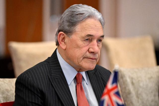New Zealand's Foreign Minister Winston Peters attends a meeting with Vietnam's Foreign Minister Le Hoai Trung (not pictured) in Hanoi on November 26, 2025. (Photo by Nhac NGUYEN / AFP)