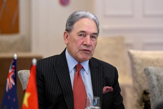 New Zealand's Foreign Minister Winston Peters attends a meeting with Vietnam's Foreign Minister Le Hoai Trung (not pictured) in Hanoi on November 26, 2025. (Photo by Nhac NGUYEN / AFP)