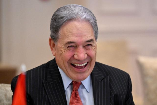 New Zealand's Foreign Minister Winston Peters attends a meeting with Vietnam's Foreign Minister Le Hoai Trung (not pictured) in Hanoi on November 26, 2025. (Photo by Nhac NGUYEN / AFP)