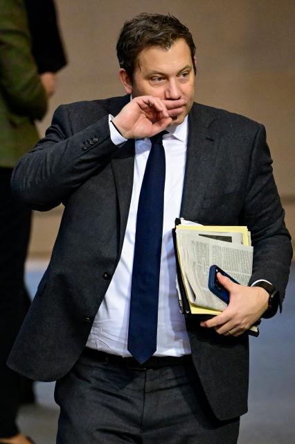 German Finance Minister and Vice Chancellor Lars Klingbeil arrives for a general debate on the budget of the Federal Chancellery at the Bundestag, Germany's lower house of parliament in Berlin on November 26, 2025. (Photo by Tobias SCHWARZ / AFP)