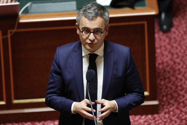 France's Justice Minister Gerald Darmanin speaks during a session of questions to the government at the Senate, the French Parliament upper house, in Paris on November 26, 2025. (Photo by GEOFFROY VAN DER HASSELT / AFP)