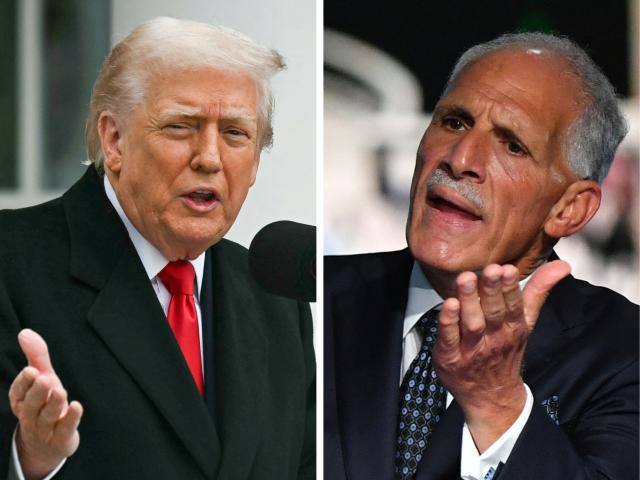 (COMBO) This combination of files pictures created on November 26, 2025 shows
US President Donald Trump (L) speaking during the turkey pardon ceremony in the Rose Garden of the White House in Washington, DC on November 25, 2025, and Honduran presidential candidate and businessman Nasry Asfura of the National Party delivering a speech as he presents his government plan in Tegucigalpa on November 11, 2025.. US President Donald Trump on November 26, 2025, endorsed right-wing candidate Nasry Asfura in the upcoming presidential election in Honduras, saying the two can work together against the region's "narcocommunists." (Photo by ANDREW CABALLERO-REYNOLDS and Orlando SIERRA / AFP)