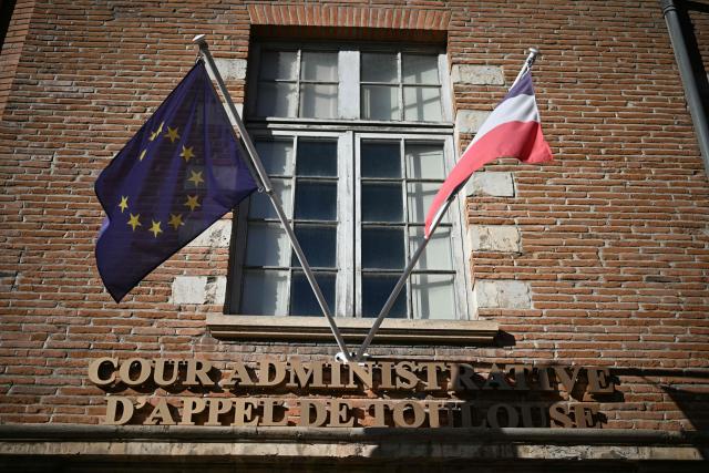 This photograph shows the Administrative Court of Appeal in Toulouse, south-western France, on November 28, 2025. The Administrative Court of Appeal of Toulouse is examining on November 28, 2025 a request from opponents of the A69 who are demanding the recusal of the judges set to preside over a decisive hearing regarding the future of this contested highway. (Photo by Lionel BONAVENTURE / AFP)
