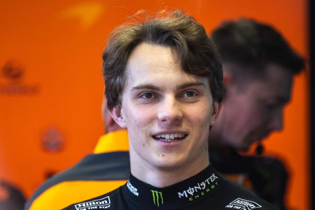 McLaren's Australian driver Oscar Piastri is seen in the garage during the first practice session ahead of the Formula One Qatar Grand Prix at the Lusail International Circuit in Lusail on November 28, 2025. (Photo by Andrej ISAKOVIC / AFP)