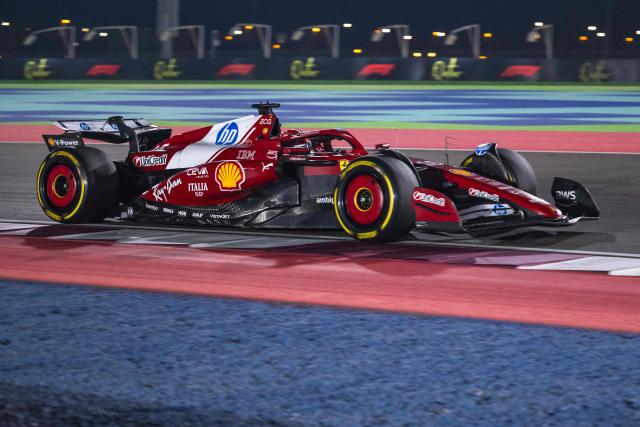 Ferrari's Monegasque driver Charles Leclerc drives during the sprint qualifying session ahead of the Formula One Qatar Grand Prix at the Lusail International Circuit in Lusail on November 28, 2025. (Photo by Andrej ISAKOVIC / AFP)