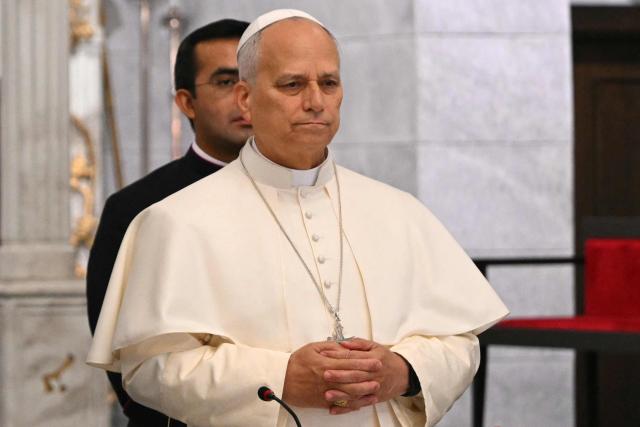 Pope Leo XIV attends a private meeting with religious leaders at the Mor Ephrem Syriac Orthodox Church, in Istanbul on November 29, 2025. (Photo by Andreas SOLARO / AFP)