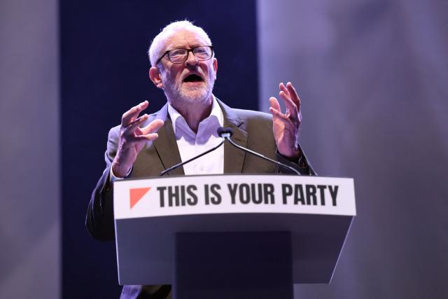 Former Labour Party leader and co-founder of "Your Party", Jeremy Corbyn delivers a speech on the first day of the Founding Conference for Your Party in Liverpool, north-west England, on November 29, 2025. A new UK political party involving veteran socialist Jeremy Corbyn opens its inaugural conference Saturday, seeking to move on from a messy launch and become a viable left-wing challenger to Labour. (Photo by Darren Staples / AFP)