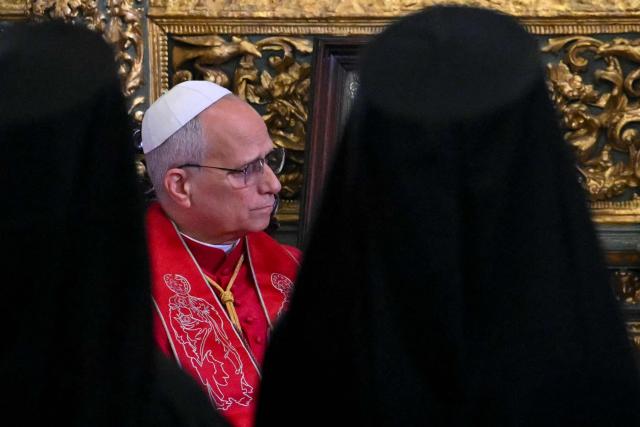 Pope Leo XIV takes part in a doxology at the Patriarchal Church of Saint George, in Istanbul as part of his apostolic journey to Turkey, on November 29, 2025. (Photo by Andreas SOLARO / AFP)