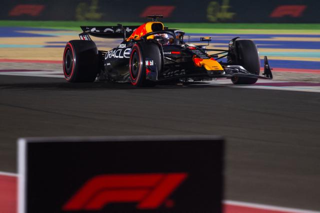 Red Bull Racing's Dutch driver Max Verstappen drives during the qualifying session ahead of the Formula One Qatar Grand Prix at the Lusail International Circuit in Lusail on November 29, 2025. (Photo by Andrej ISAKOVIC / AFP)