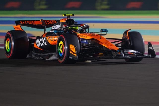 McLaren's British driver Lando Norris drives during the qualifying session ahead of the Formula One Qatar Grand Prix at the Lusail International Circuit in Lusail on November 29, 2025. (Photo by Andrej ISAKOVIC / AFP)