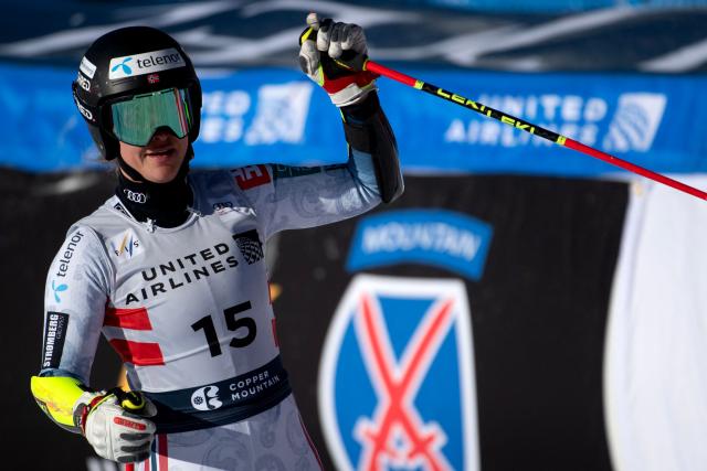 Mina Fuerst Holtmann of Norway reacts after skiing the 2nd run of the Women’s Giant Slalom during the Stifel Copper Cup 2025 at Copper Mountain on November 29, 2025 in Copper Mountain, Colorado. (Photo by Jason Connolly / AFP)