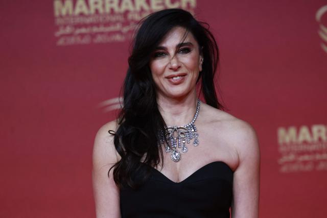 Lebanese actress and film director Nadine Labaki, poses on the red carpet on the second day of the 22nd edition of the Marrakech International Film Festival in Morocco, on November 29, 2025. (Photo by Abdel Majid BZIOUAT / AFP)