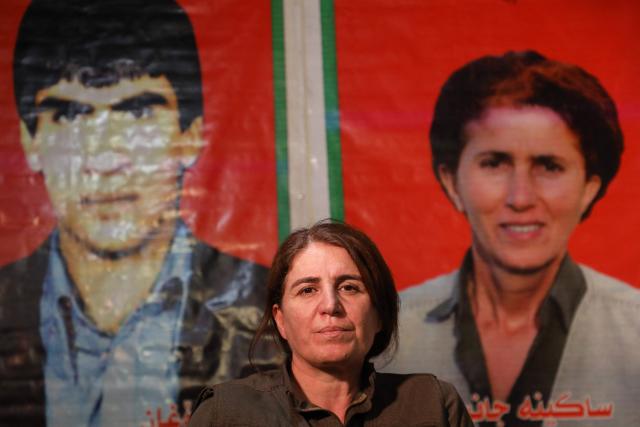 Sherda Mazlum Gabar, a senior commander of the Kurdistan Workers' Party (PKK), speaks during an interview with AFP in a cave network located in the Qandil Mountains, part of the Zagros mountain range, near the Iraqi-Iranian-Turkish borders on November 29, 2025. Fellow senior Kurdistan Workers' Party commander Amed Malazgirt  told AFP the PKK will take no further steps in the ongoing peace process with Turkey, urging Ankara to advance negotiations and release its founder Abdullah Ocalan. "All the steps the leader Apo has initiated have been implemented... there will be no further actions taken," commander Malazgirt told AFP on November 29, 2025, in a bunker in the Qandil Mountains in northern Iraq. (Photo by Safin HAMID / AFP)