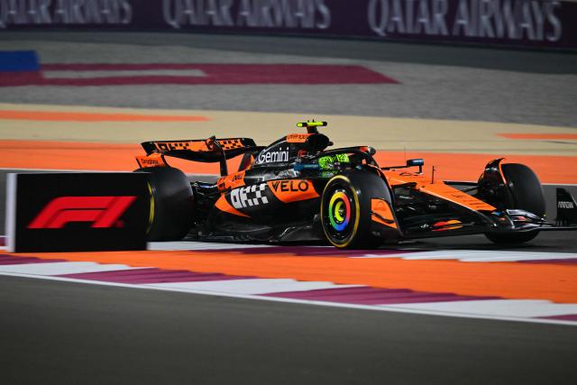McLaren's British driver Lando Norris drives during the Formula One Qatar Grand Prix at the Lusail International Circuit in Lusail on November 30, 2025. (Photo by Andrej ISAKOVIC / AFP)