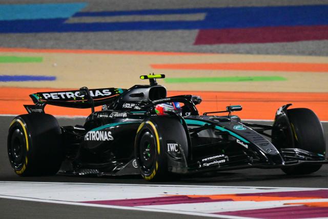 Mercedes' Italian driver Kimi Antonelli drives during the Formula One Qatar Grand Prix at the Lusail International Circuit in Lusail on November 30, 2025. (Photo by Andrej ISAKOVIC / AFP)