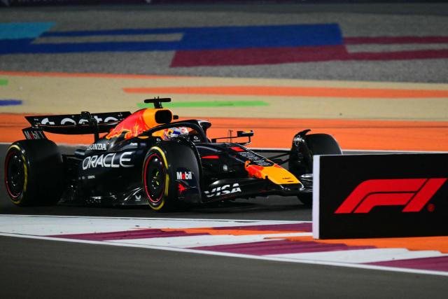 Red Bull Racing's Dutch driver Max Verstappen drives during the Formula One Qatar Grand Prix at the Lusail International Circuit in Lusail on November 30, 2025. (Photo by Andrej ISAKOVIC / AFP)