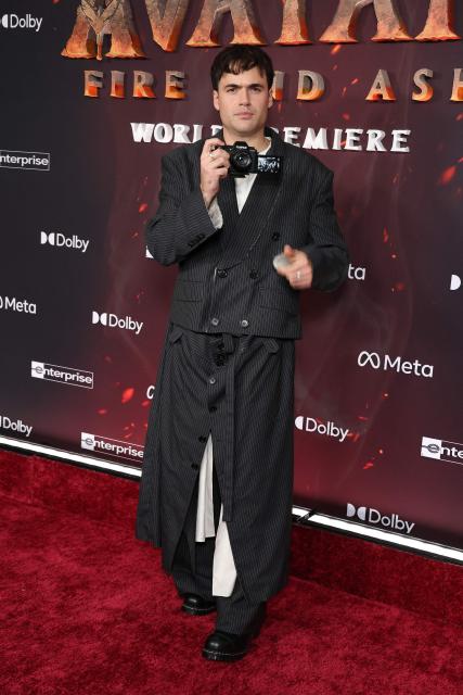 British actor Jamie Flatters attends the premiere of Disney's "Avatar: Fire and Ash" at the Dolby theatre in Hollywood, California on December 1, 2025. (Photo by VALERIE MACON / AFP)