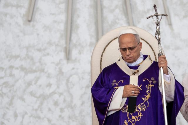 Pope Leo XIV leads a mass at the Beirut waterfront on December 2, 2025.. Around 150,000 people gathered at Beirut's waterfront for mass with Pope Leo XIV on December 2 morning, the highlight of the Catholic leader's visit to the capital, where he delivered a message of hope and peace. (Photo by Jewel SAMAD / AFP)